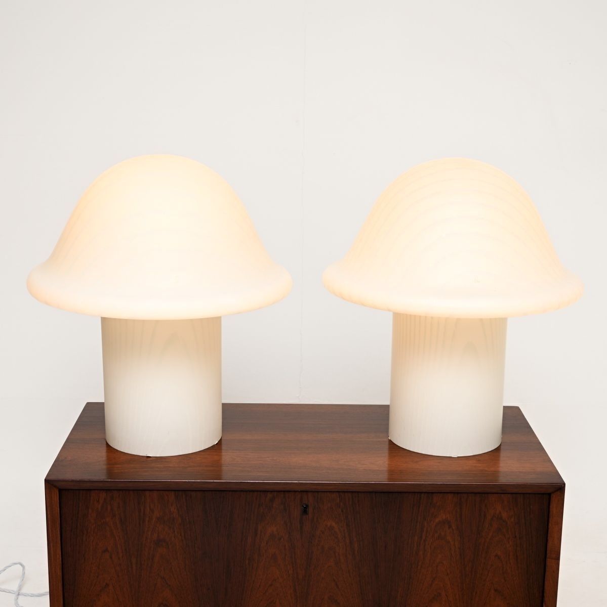 Pair Of Large Vintage Murano Glass Mushroom Lamps photo Lighting