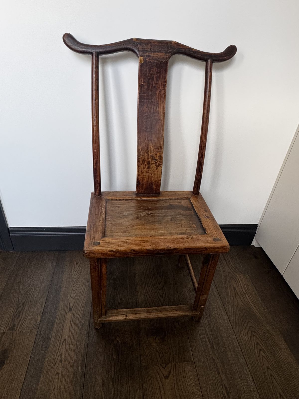 Pair Of Antique Chinese Elm "Official's Hat" Yoke   Back Side Chairs , Qing Dynasty 19thc photo furniture