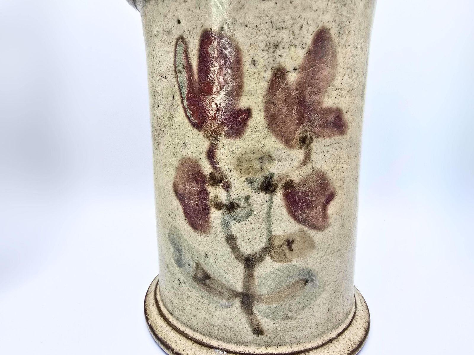 photo buy Vintage Gustave Reynaud For Le Mûrier Vallauris Studio Pottery Canister With Lid. Figure And Flowers Decoration
