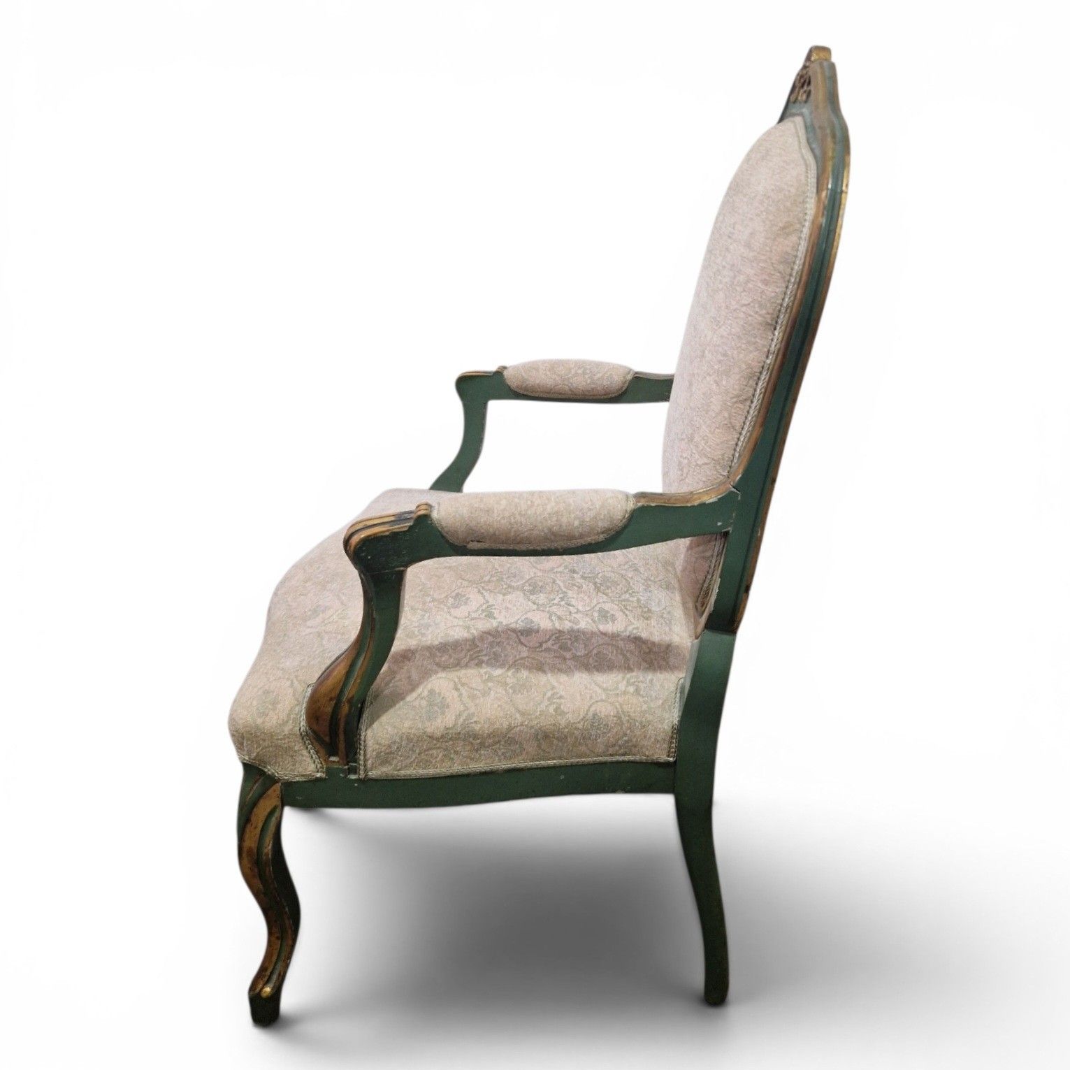photo buy French Painted Armchair Louis XV Style Accent Bedroom Chair Large Size