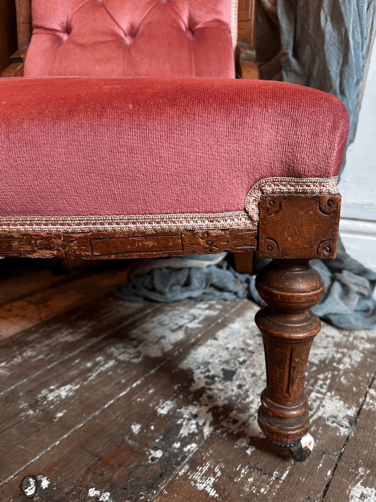 Pink Velvet Chair C1910, 1910s photo Furniture