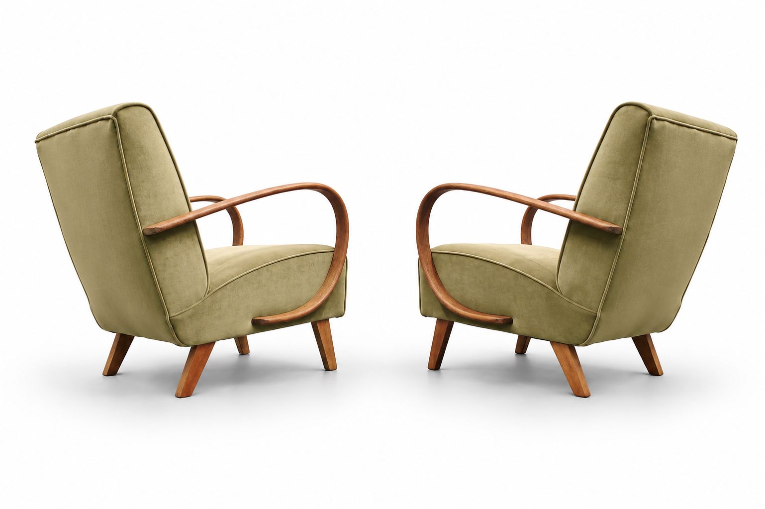 1930 Jindrich Halabala Bentwood Armchair In Pale Green Velvet photo furniture