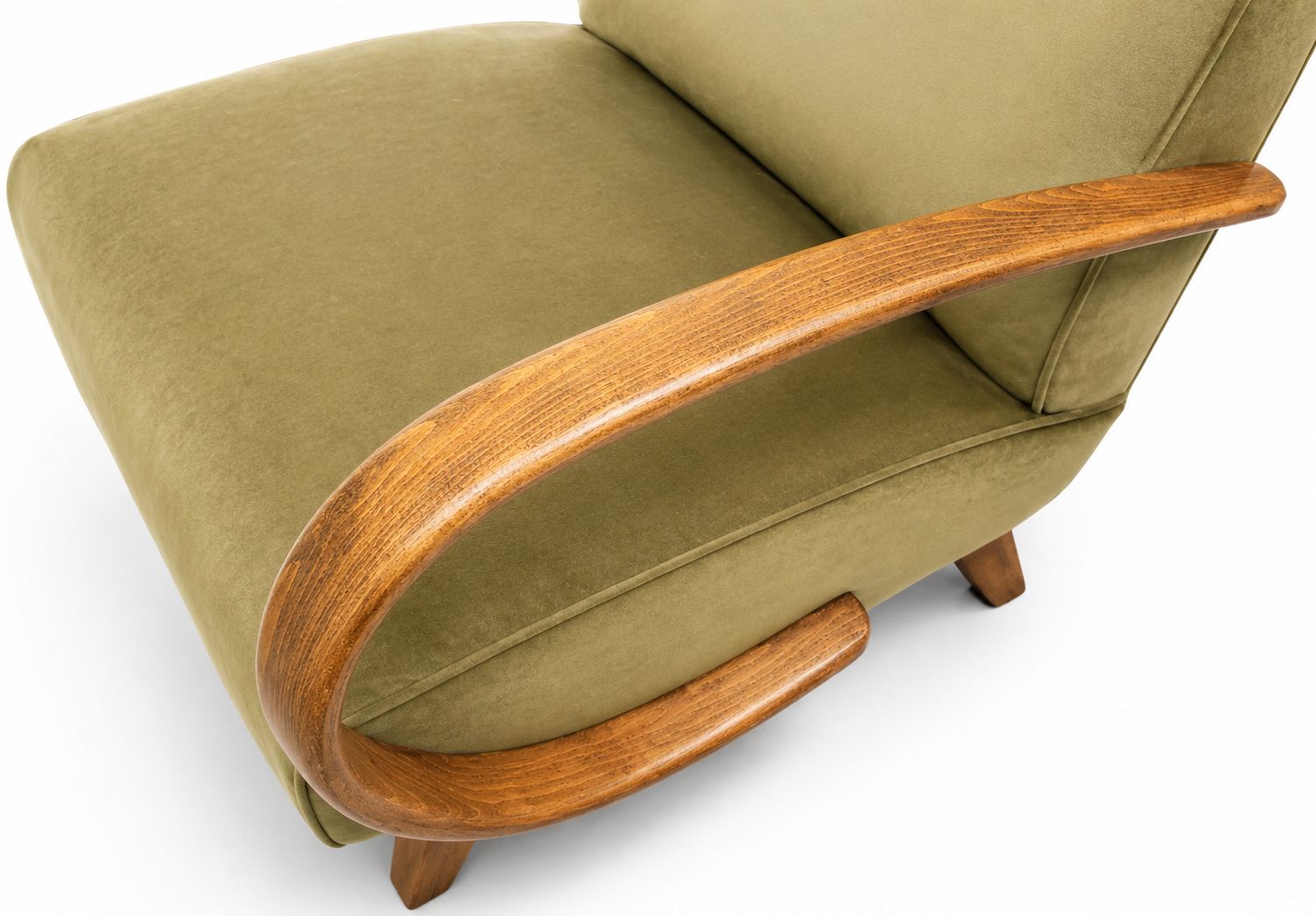 1930 Jindrich Halabala Bentwood Armchair In Pale Green Velvet photo Furniture