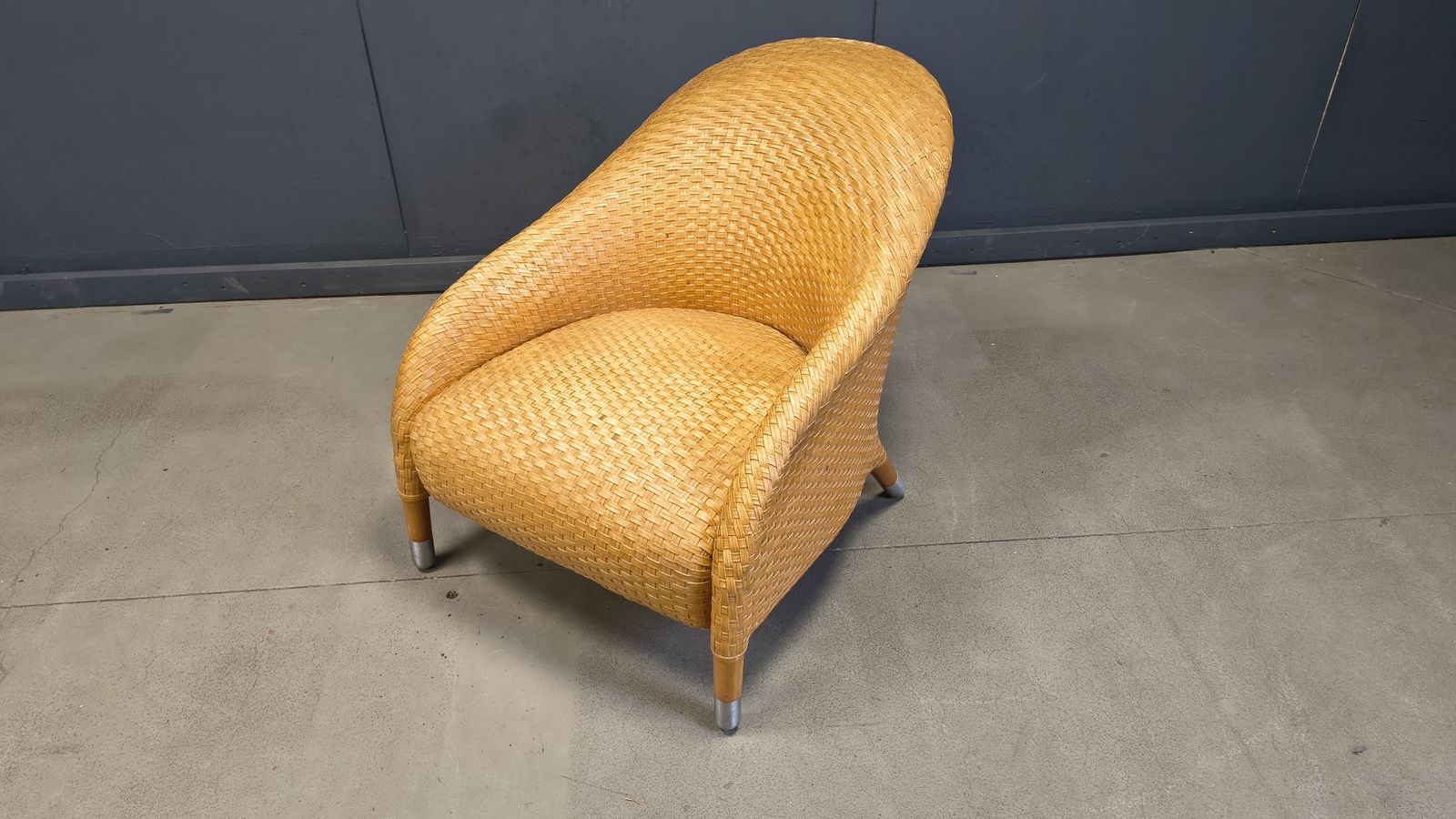 Antonio Citterio Braided Leather Armchair, 1980s photo buy