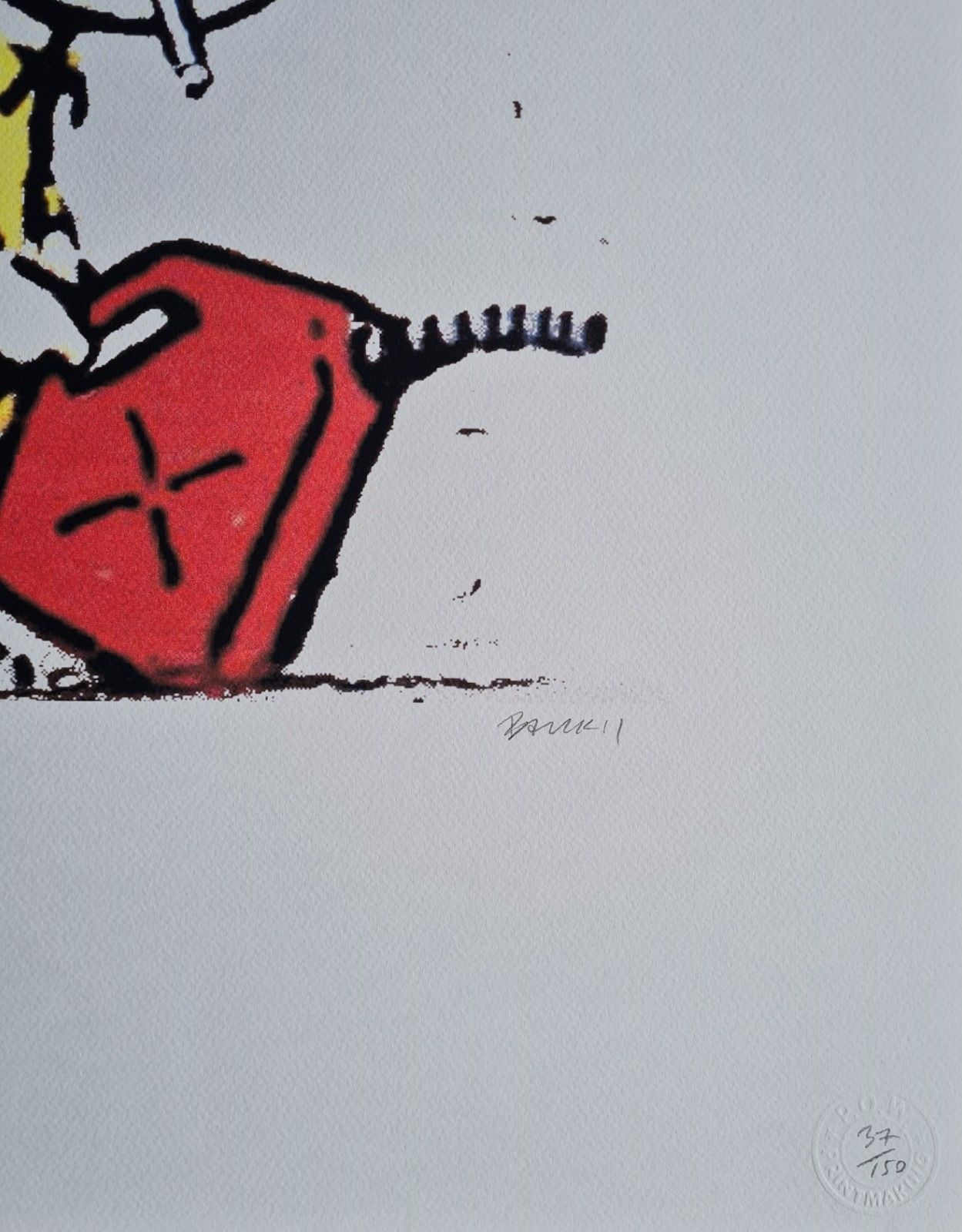 Banksy Charlie Marrone Firestarter 70 X 50 Cm Litografia Limitata #37/150 photo vinterior