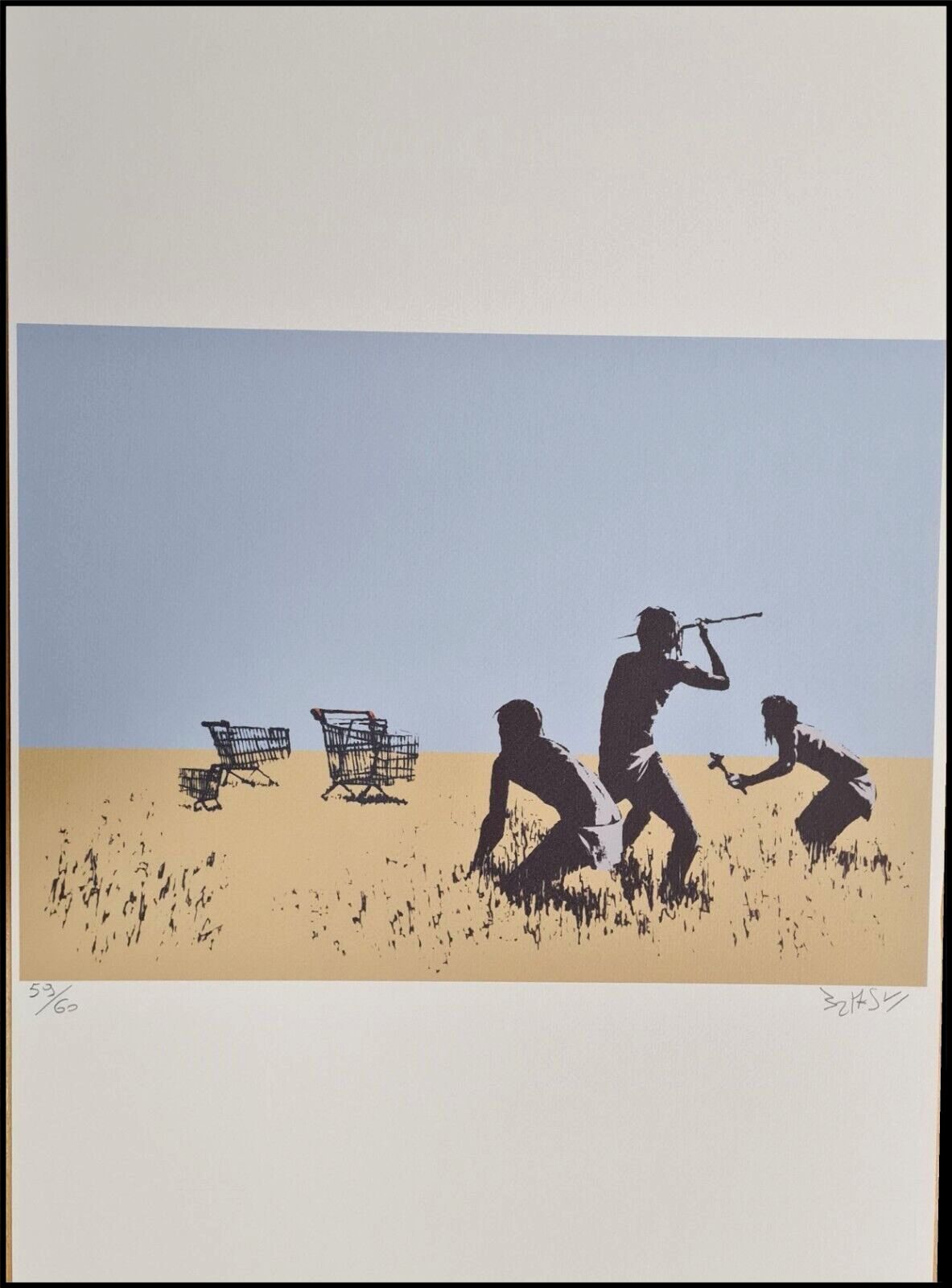 Banksy * Trolleys * 50x35 Cm * Lithografie * Kunstdruck * Limitiert # 59/60