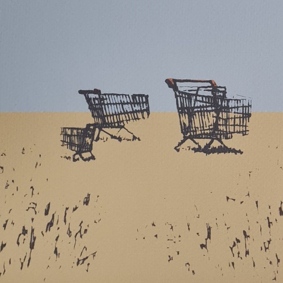 Banksy * Trolleys * 50x35 Cm * Lithografie * Kunstdruck * Limitiert # 59/60 photo Art