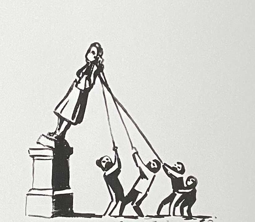 Banksy * Estatua De Edward Colston * 50x35 Cm * Litografía * Limitada # 78/250 photo furniture