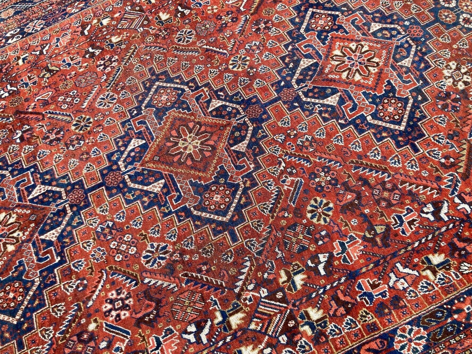Textiel Antiek Qashqai Tapijt 3,35m x 2,35m photo