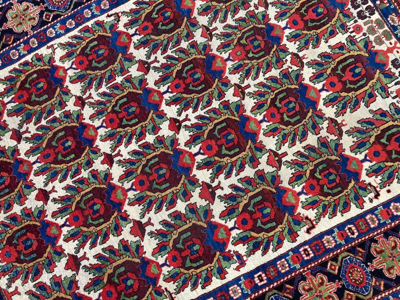 Textiel Antiek Afshar tapijt 1,85 m x 1,48 m photo