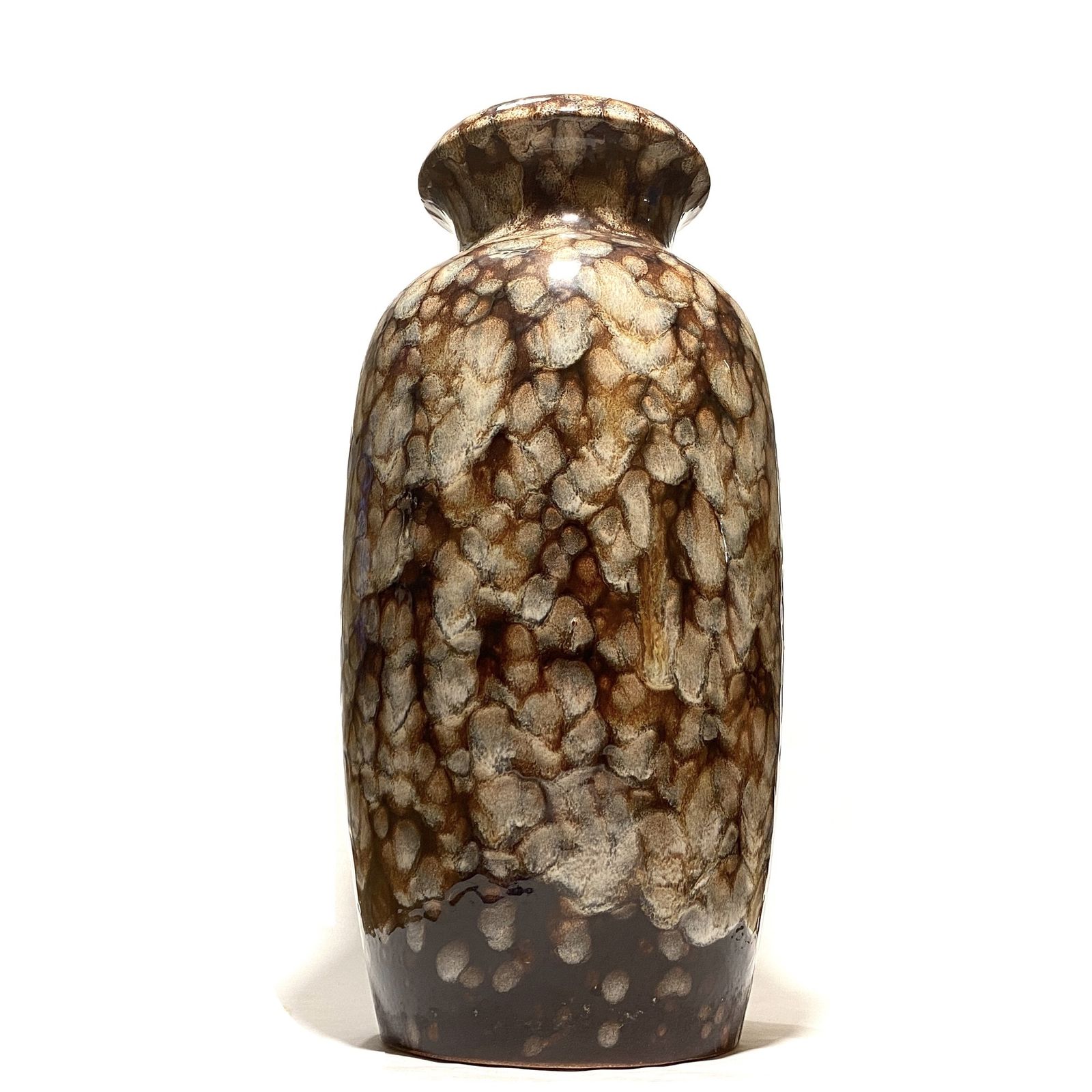 Scheurich Keramik 291 38 Floor Vase, Multicoloured Mottled Glaze, 1970s West German Pottery