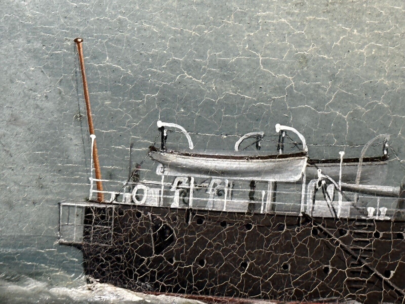 photo vinterior Early 20th Century Oil Painting Marine Ship Blake Class Cruiser Royal Navy Hms Blenheim