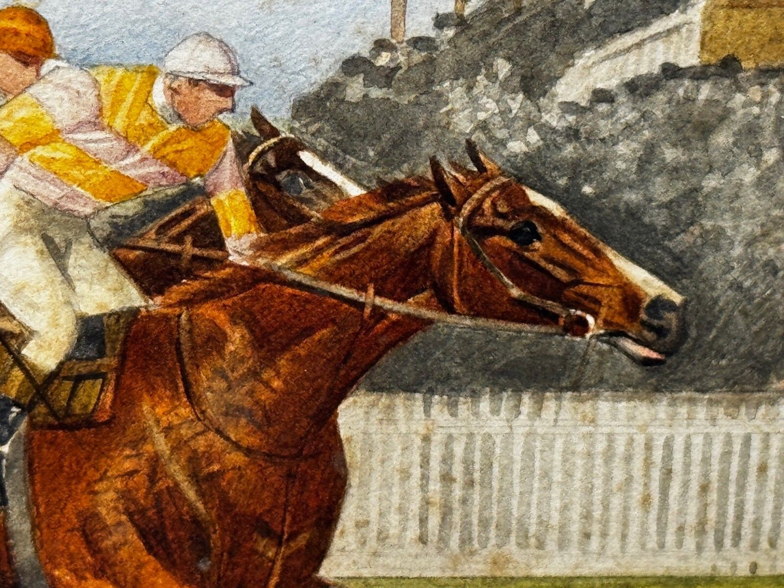 photo vinterior Ruitersschilderij 2000 Guineas 1910 Neil Gow Wins At Newmarket By Issac Cullin