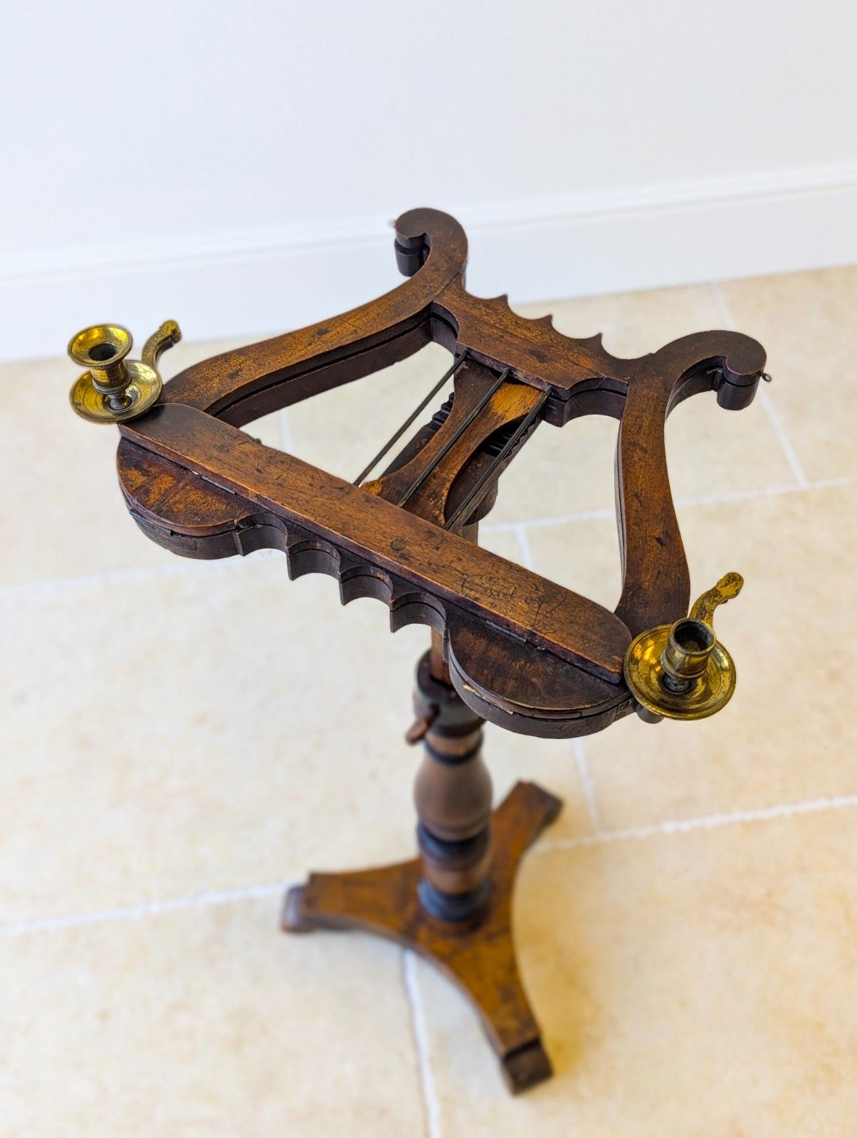 Antique William IV Mahogany Lyre Form Music Stand C.1830 photo buy