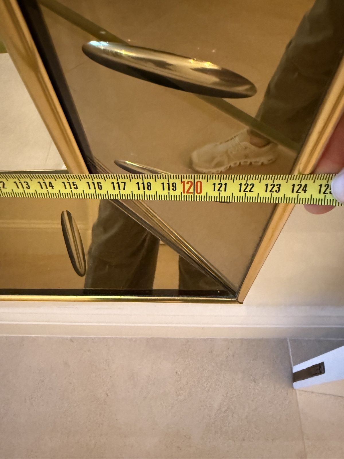 Large 1960s Italian Brass & Smoked Glass Mirror – Hollywood Regency / Romeo Rega photo vintage