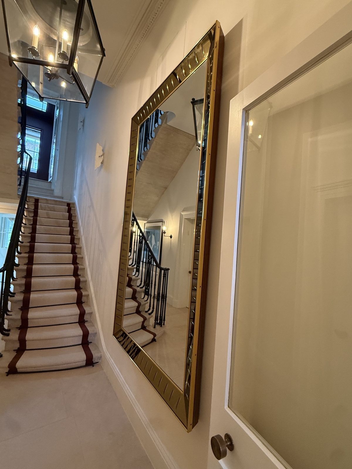 1200.0 Large 1960s Italian Brass & Smoked Glass Mirror – Hollywood Regency / Romeo Rega photo