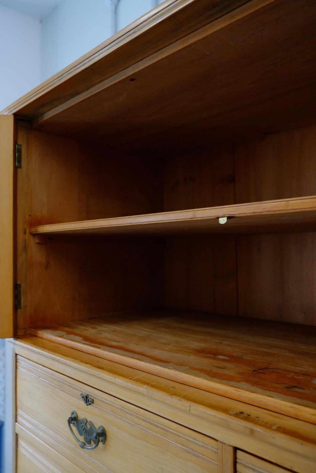 photo buy 19th Century English Antique Pine Linen Press / Housekeeper's Cupboard.