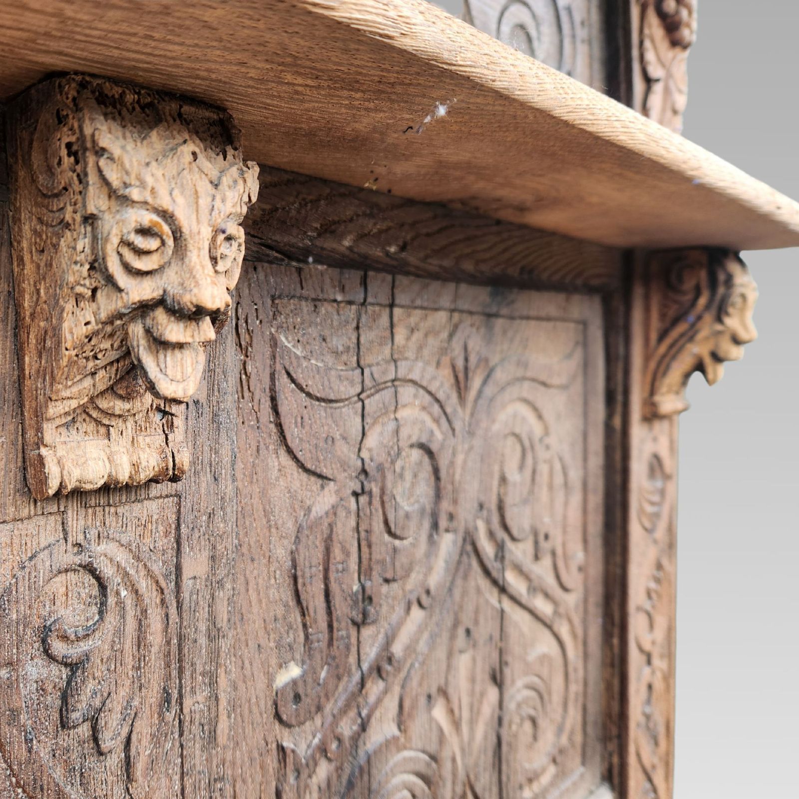 Furniture Stunning Antique French Chateau Reclaimed Buffet Sideboard Kitchen Dresser photo