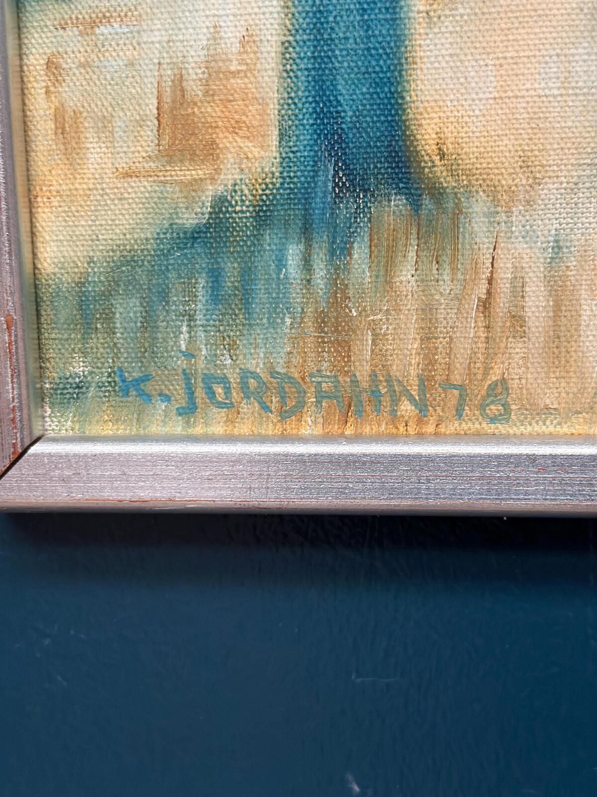 Original Swedish Oil On Canvas – “Morgonljus” By Kjell Jordahn (1976) – Framed 33 × 32.5 Cm (13" × 12.8") photo buy