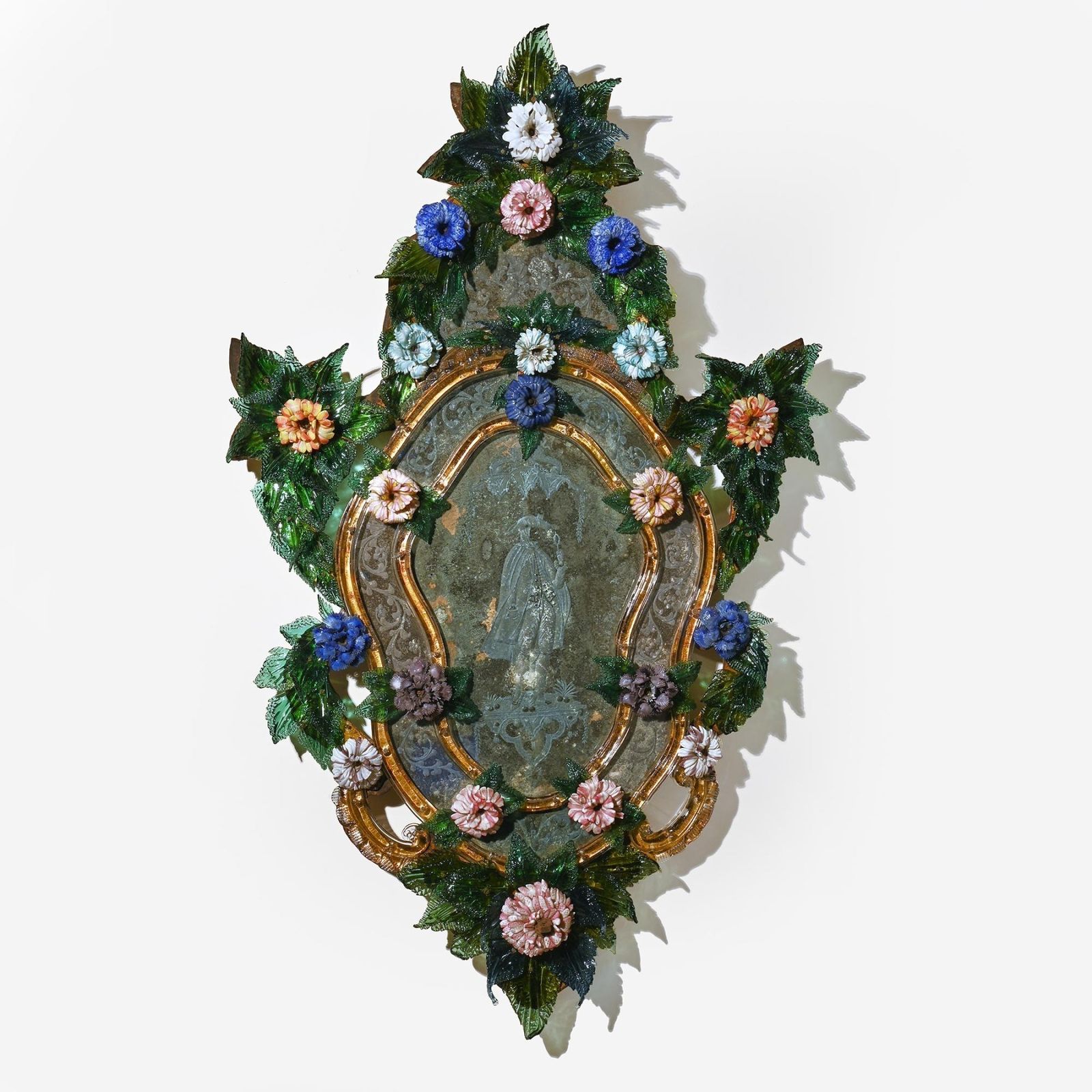 Pair Of 18th Century Venetian Murano Glass Mirrors photo for sale
