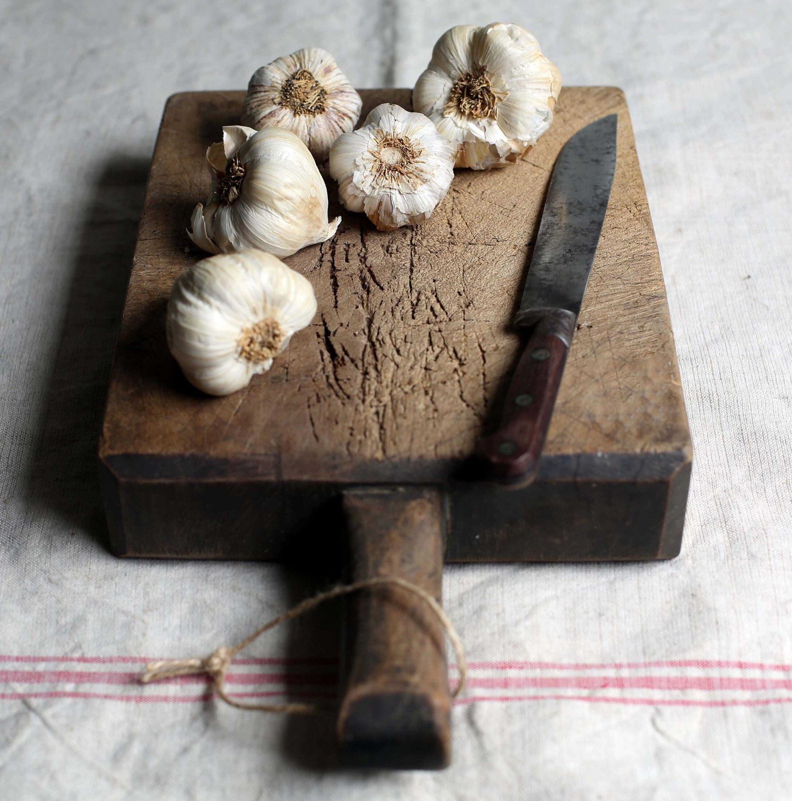 photo for sale Large French Butchers Block Antique Bread Board Chunky Wooden Primitive Cutting Board