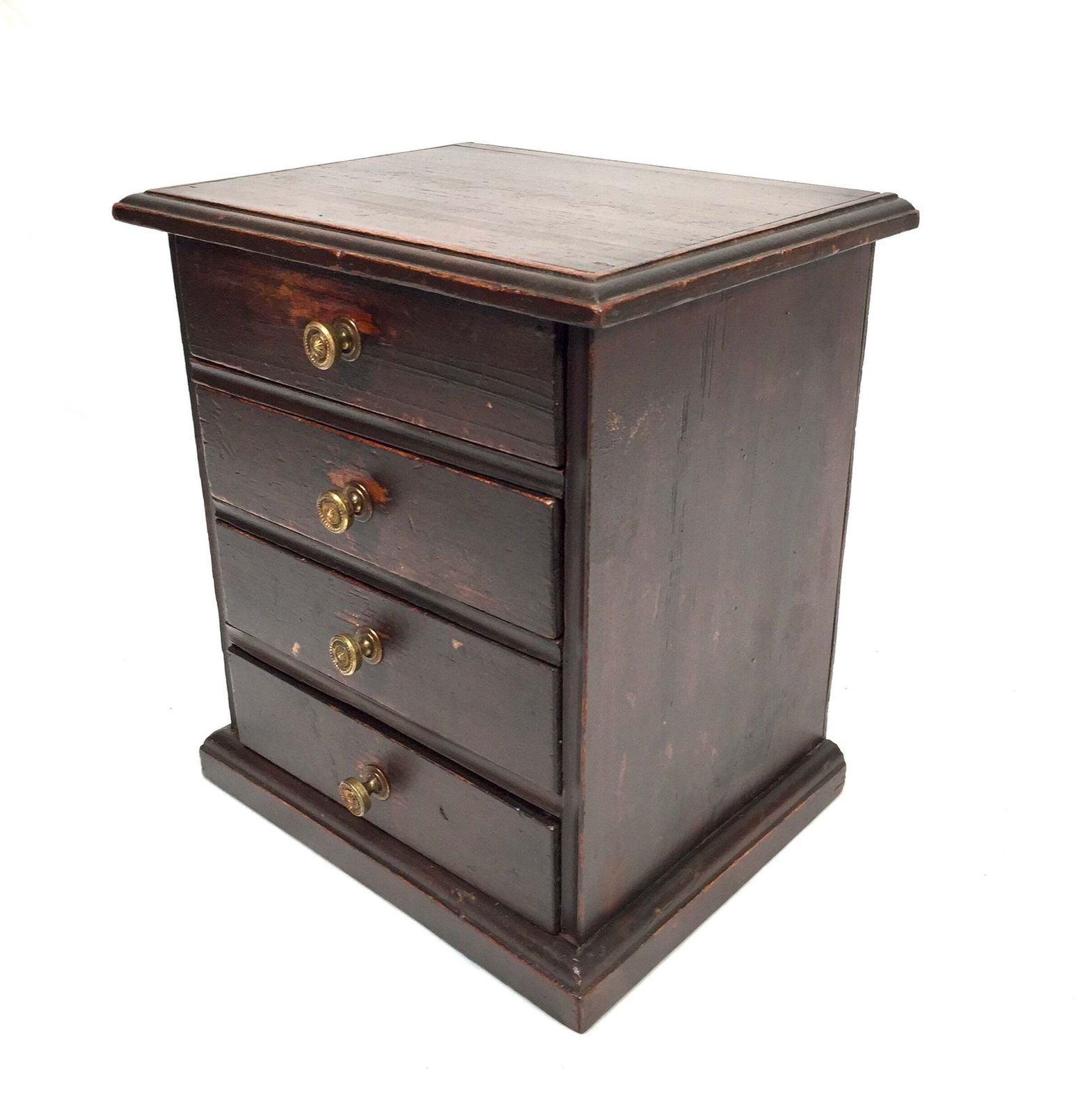 photo furniture Antique Tabletop Rustic Wooden Chest Of Drawers / Filing Storage Box Cabinet