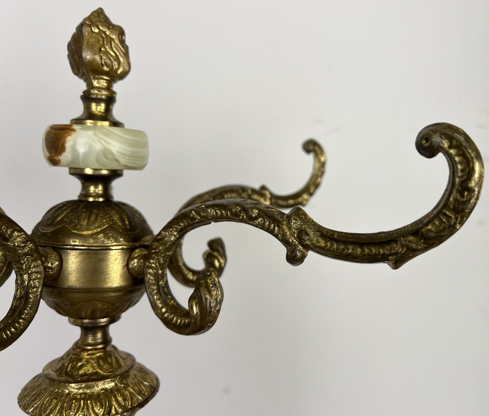 photo vinterior Standing Coat Hanger Vintage French Brass 9 Hooks Ornate Coat Rack Lot 6092