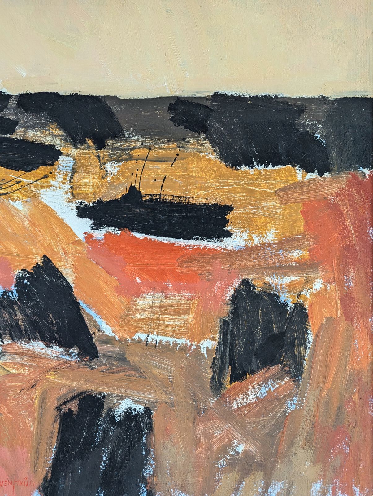 Abstract Horizon - Olieverfschilderij photo vintage
