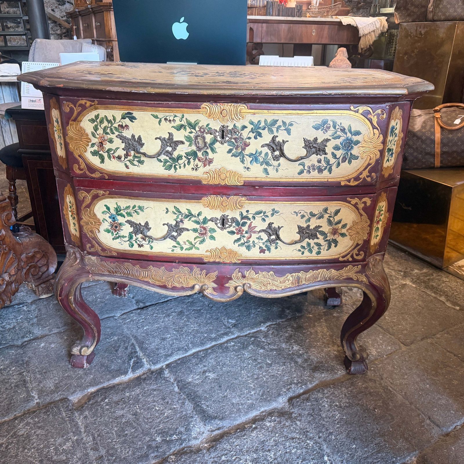A Louis XV Lacquered Wood Venetian Commode In Original Condition photo furniture