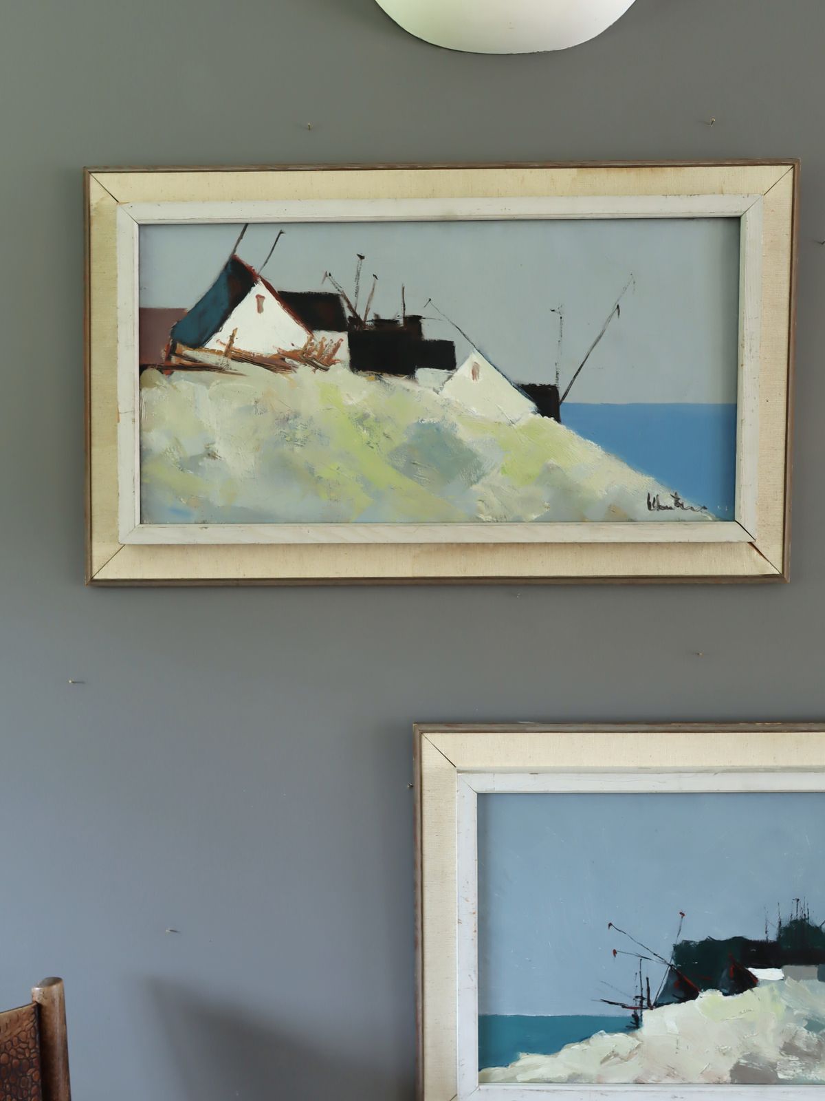 Cliffside Houses  Oil Painting photo for sale