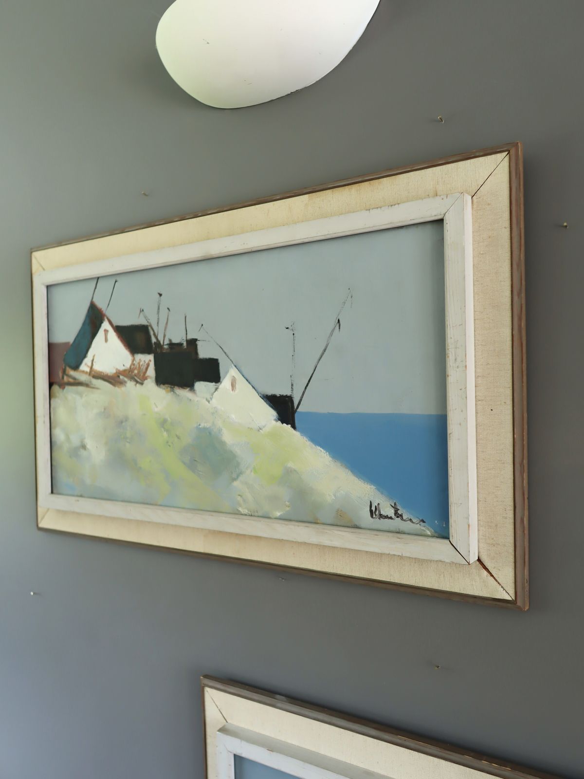 Cliffside Houses, olieverfschilderij photo Kunst