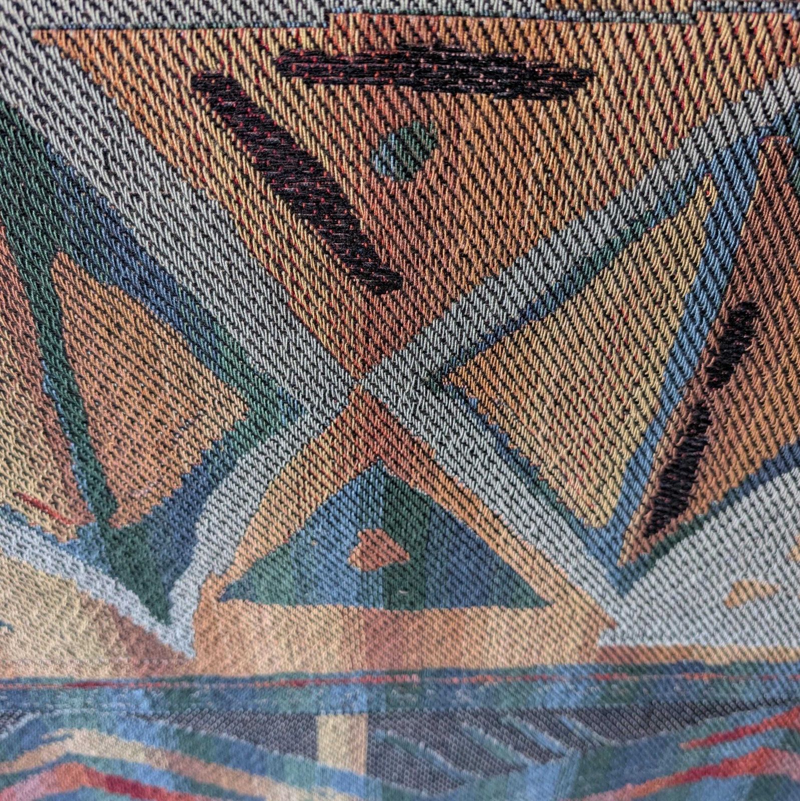 Pair Of Vintage Mid Century Modern Swedish Flatweave Textiles In Oak Frames photo 395.0