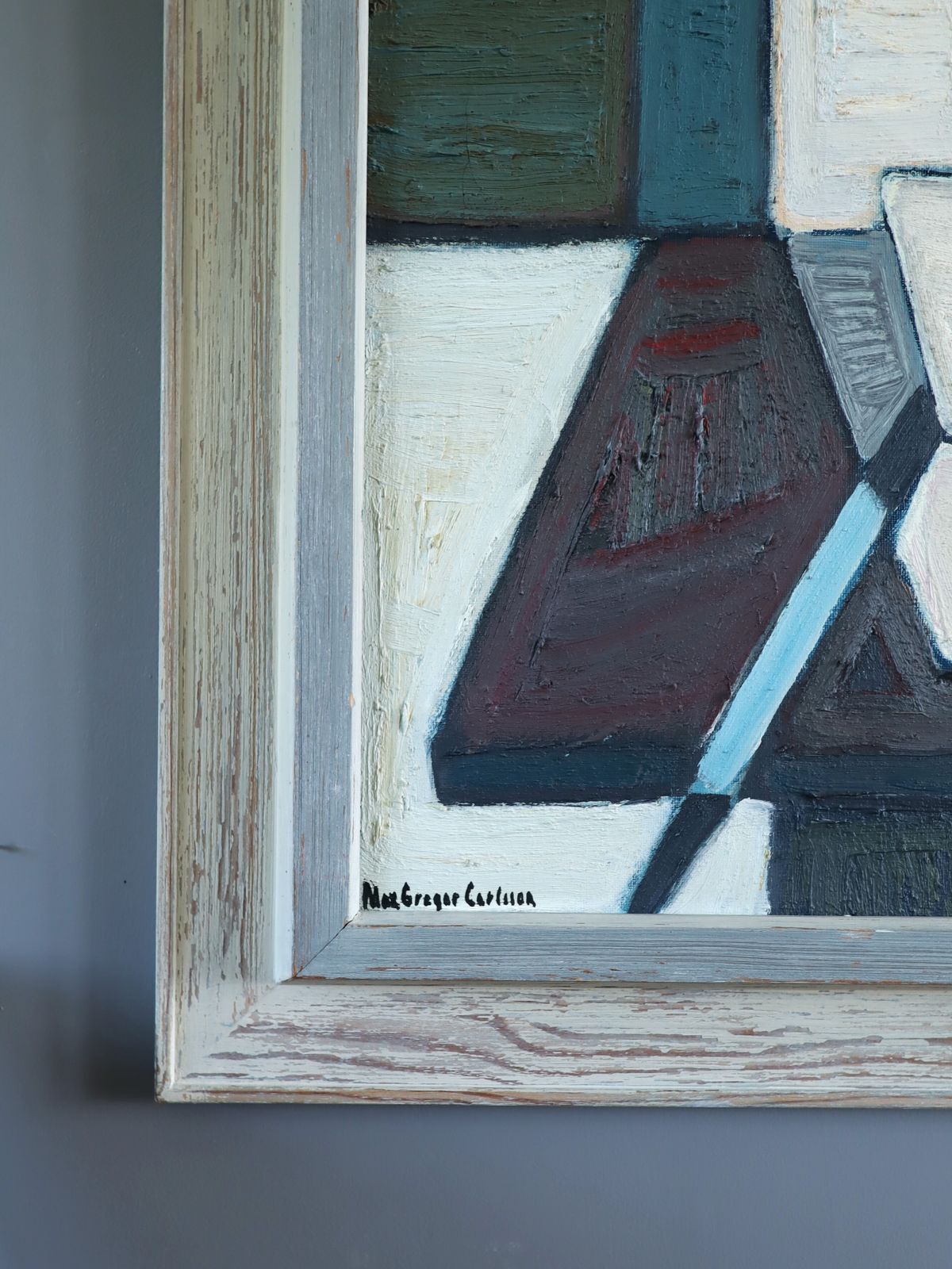 Green Vessels & House Form Oil Painting photo 1260.0
