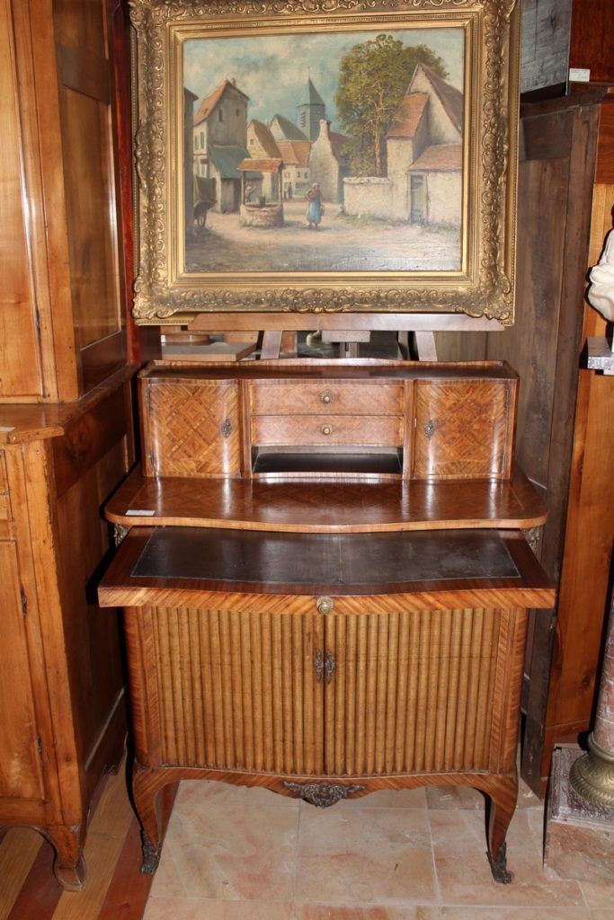 Louis XV Cabinet In 19th Marquetry photo for sale