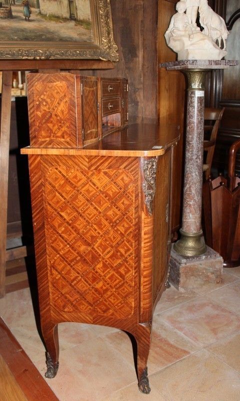 Louis XV Cabinet In 19th Marquetry photo vinterior