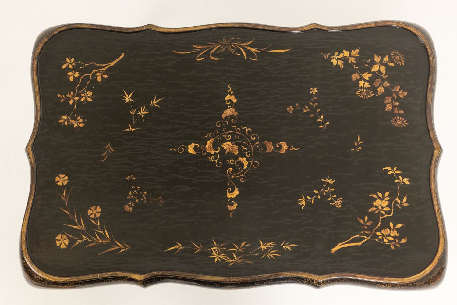 Coffee Table With A Removable Top, Made Of Red And Black Lacquered Wood. 1950s. photo for sale