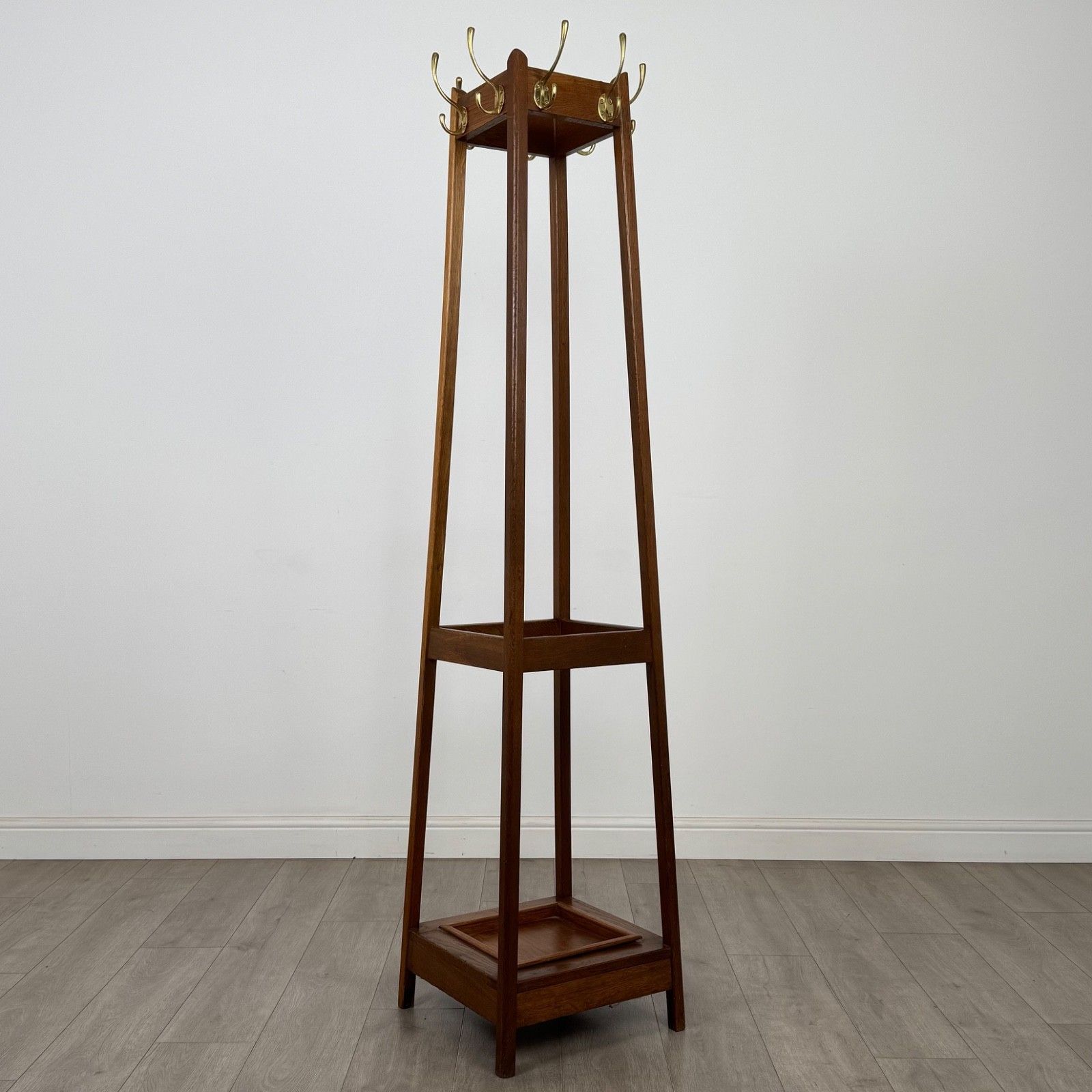 Antique 20th Century Arts & Crafts Style Coat Stand In Oak ( Af 5700 ) photo Furniture