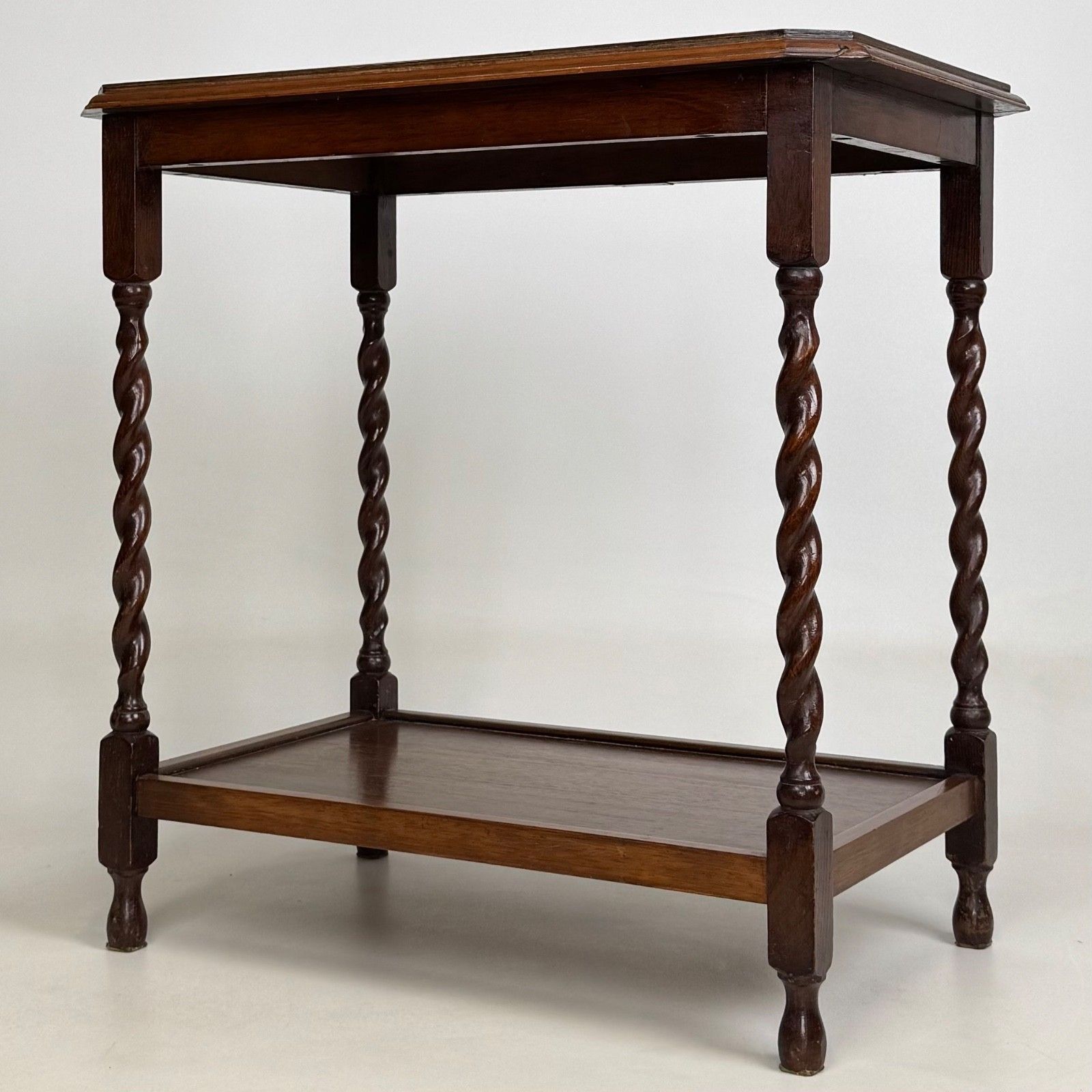 Antique 20th Century Barley Twist Side Table In Golden Oak ( Af 5726 ) photo furniture