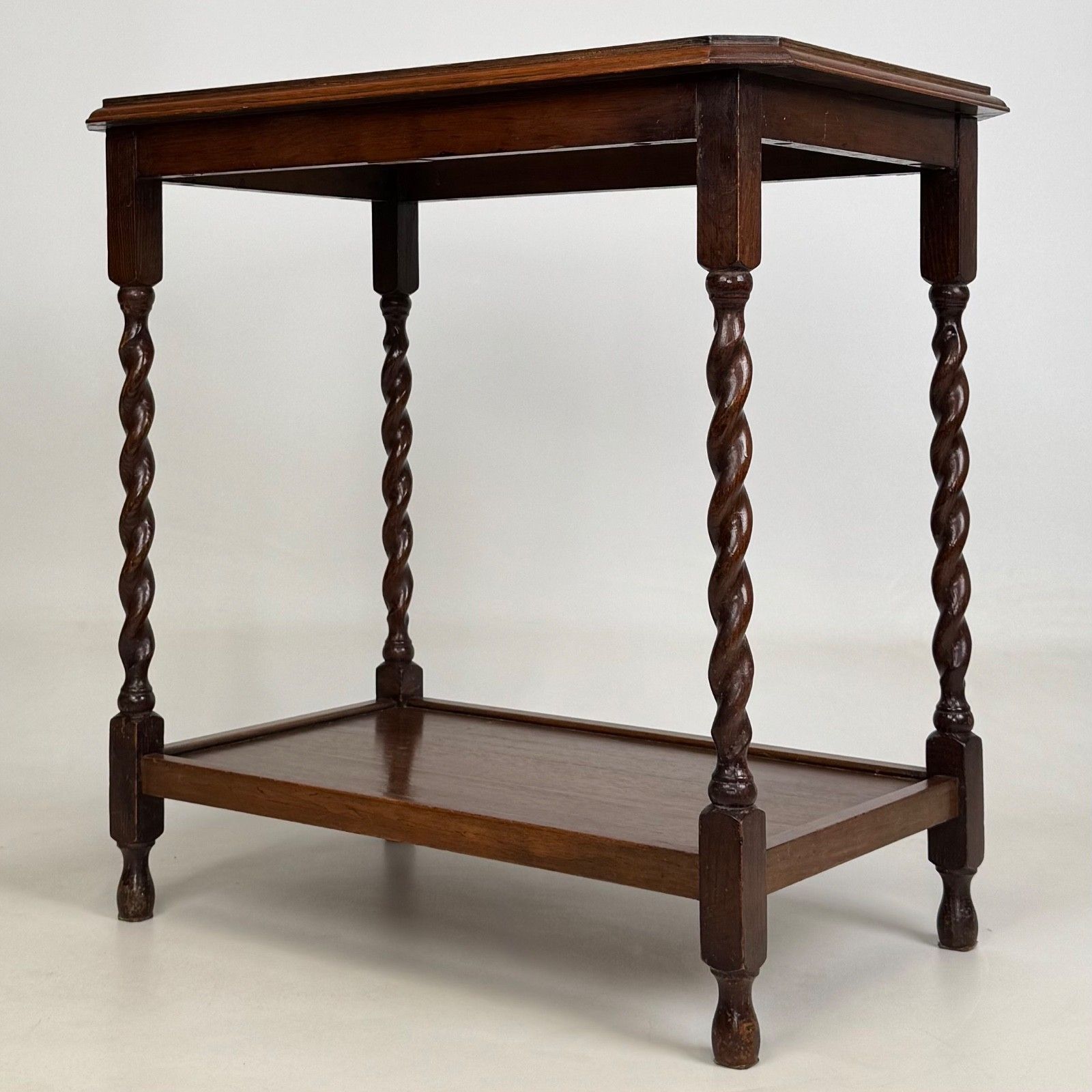 Antique 20th Century Barley Twist Side Table In Golden Oak ( Af 5726 ) photo vinterior