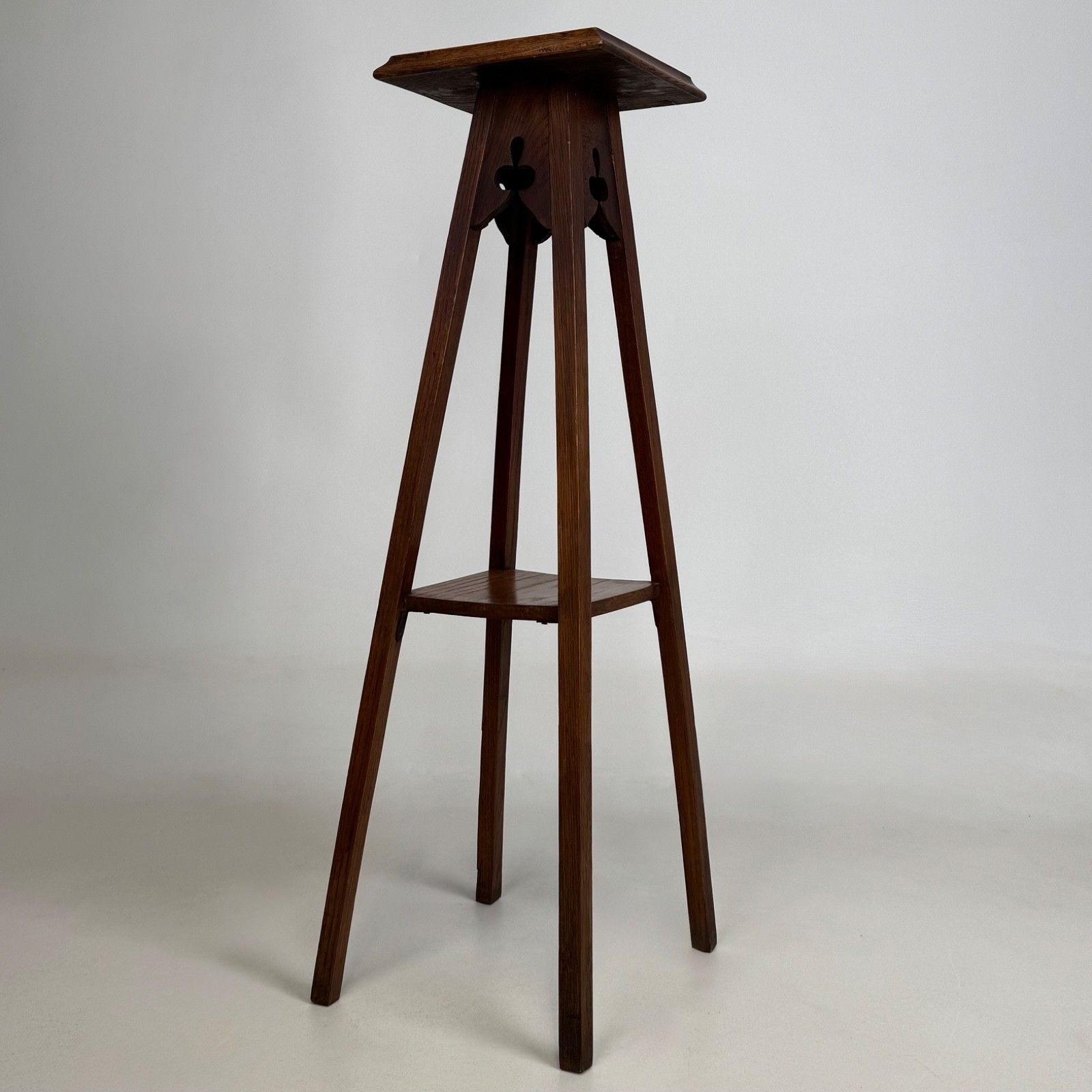 Antique 20th Century Edwardian Plant Stand In Oak ( Af 5717 ) photo furniture