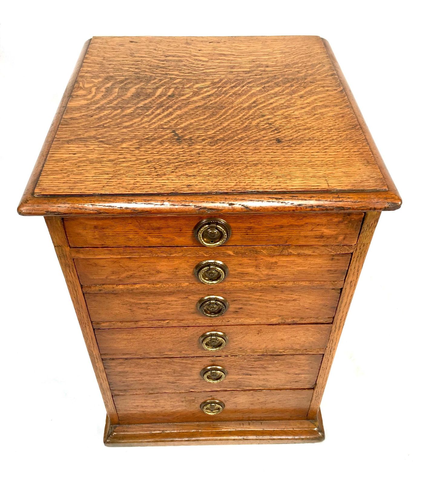 Antique Wooden Oak Tabletop Desk Filing Chest Of Drawers Cabinet Box C1900 photo 235.0