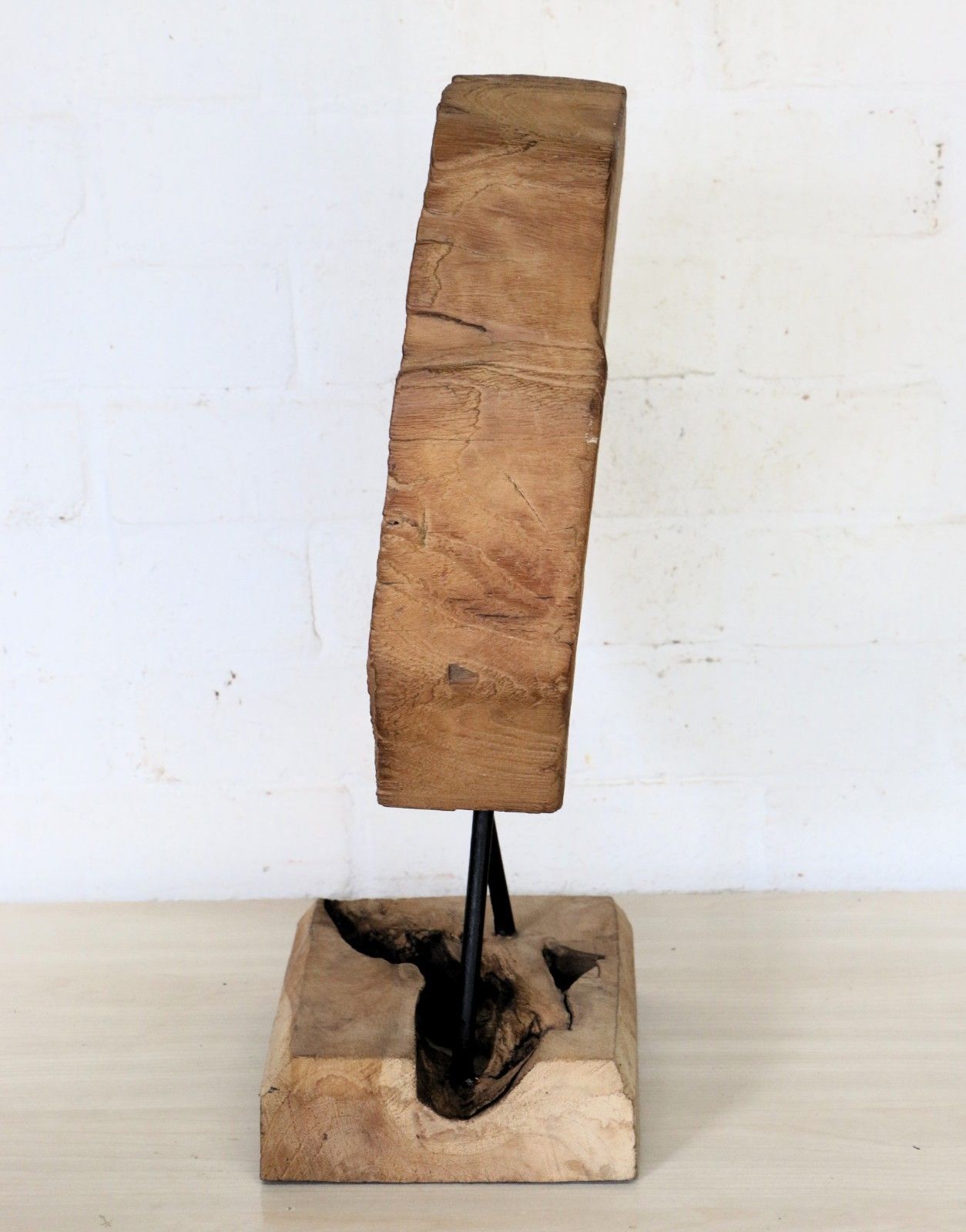 A Natural Wood Sculpture Salvaged Se Asian Wooden Section Antique Dried Mounted photo buy