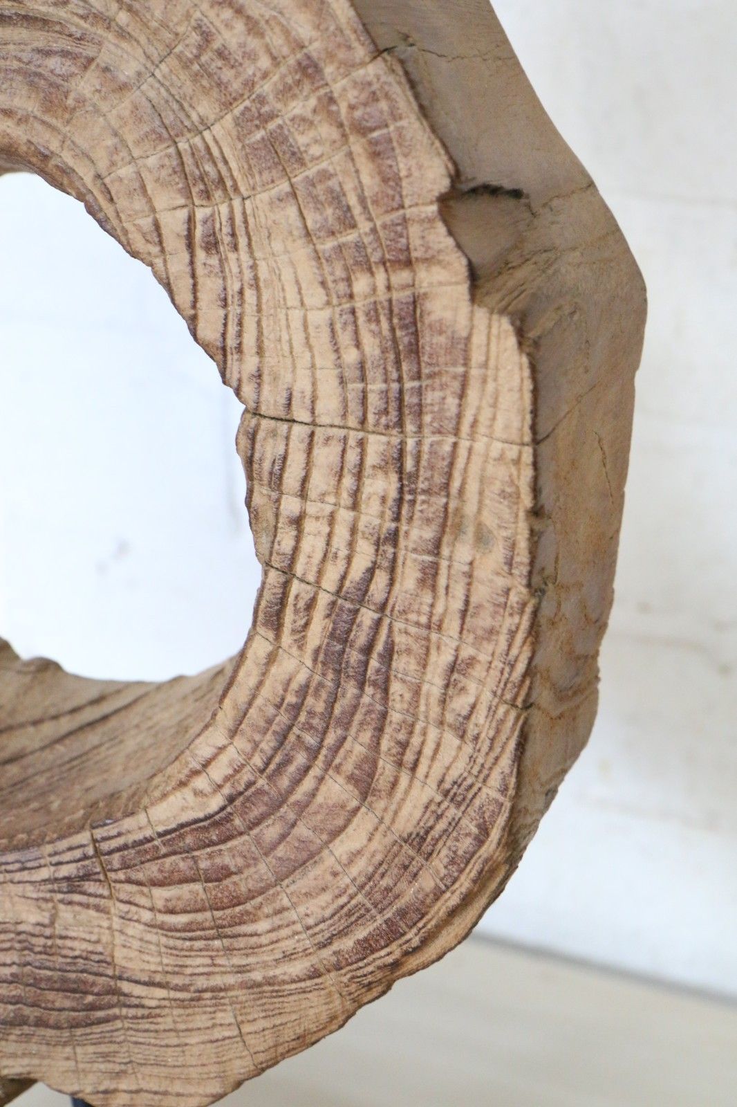 photo vintage A Natural Wood Sculpture Salvaged Se Asian Wooden Section Antique Dried Mounted