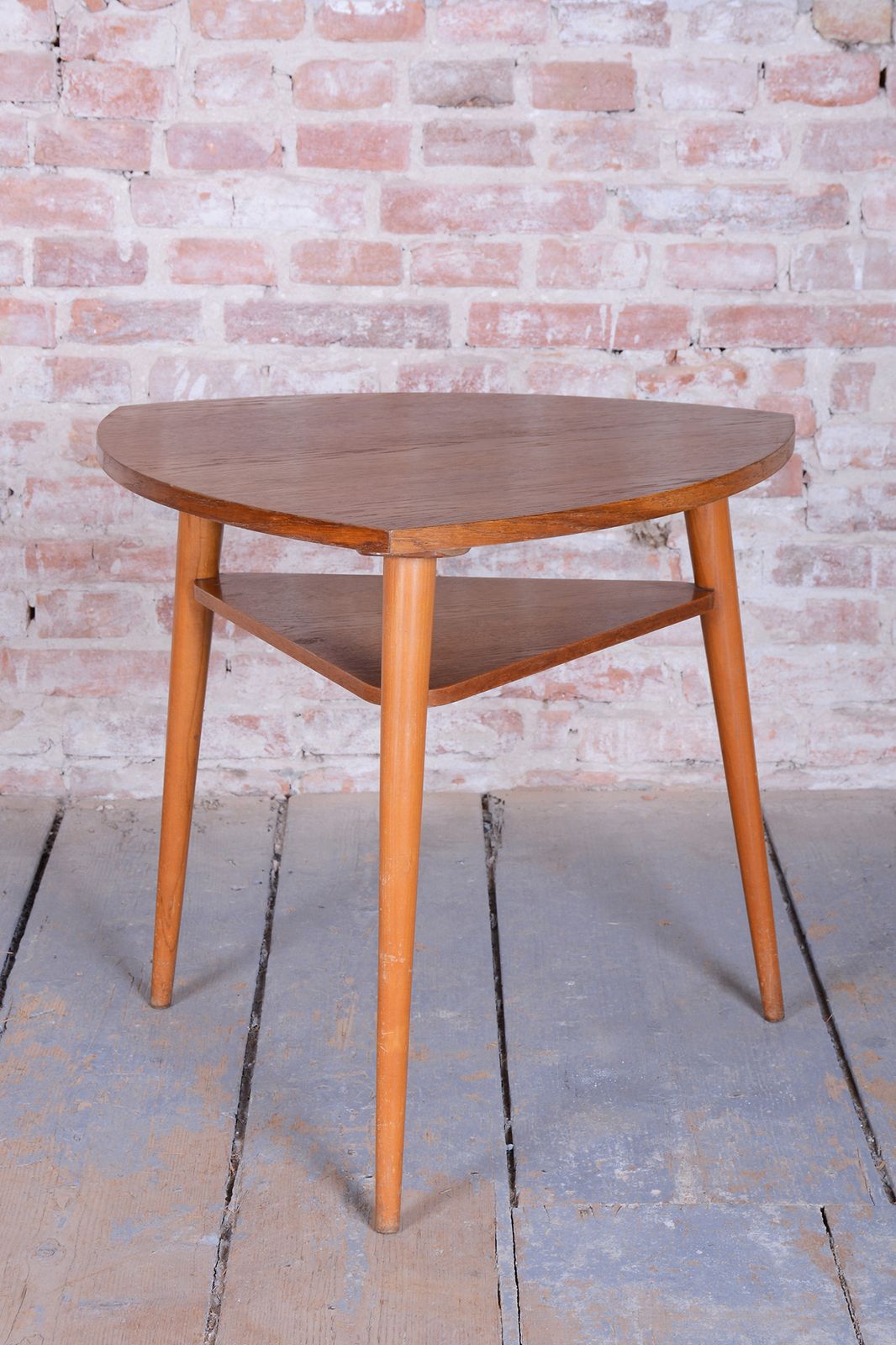 Restored Mid Century Small Wooden Table, By český Nábytek Np Jičín, Czech, 1950s photo for sale