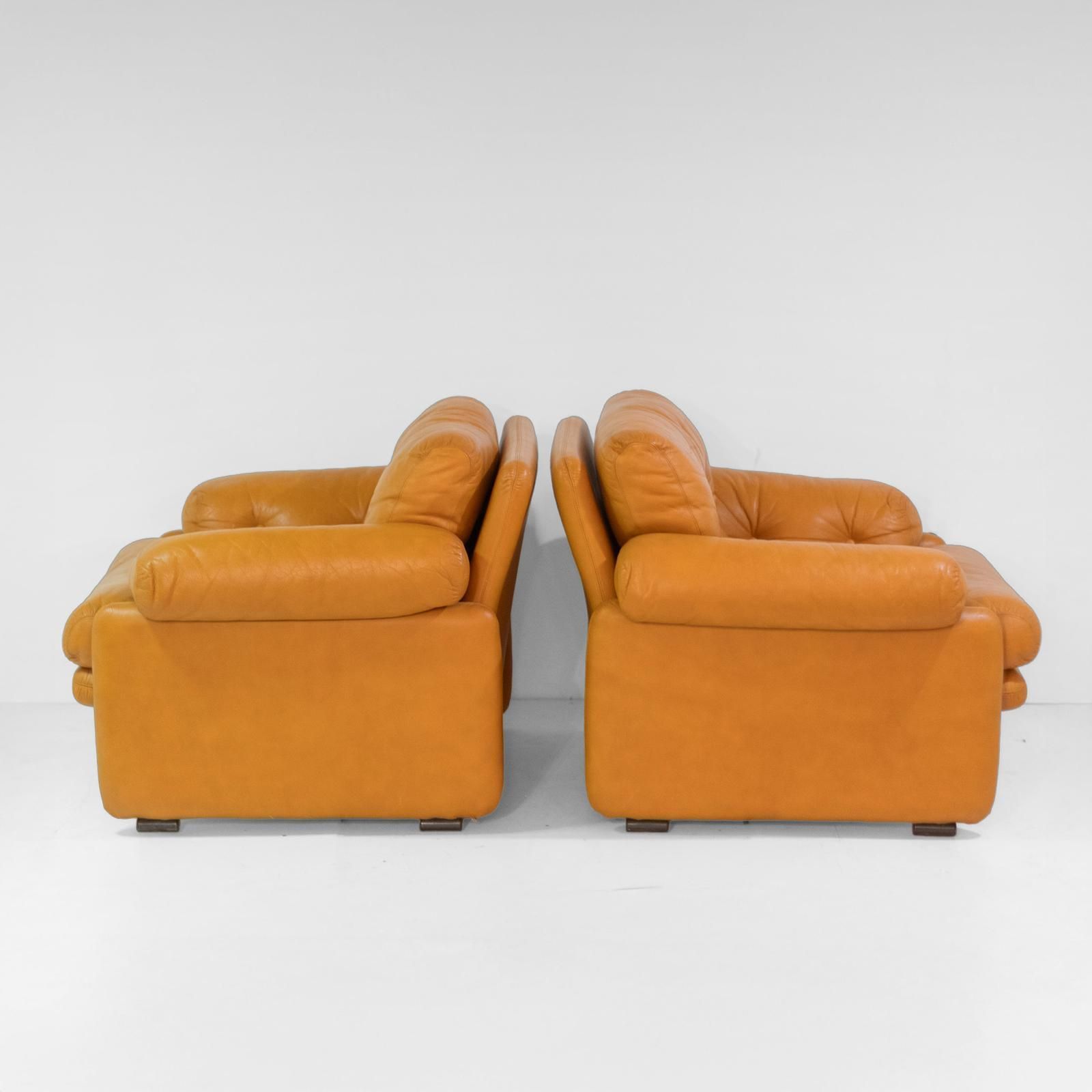 12000.0 Vintage Coronado Brown Leather Living Room Set Tobia Scarpa Labeled C&B Italia photo