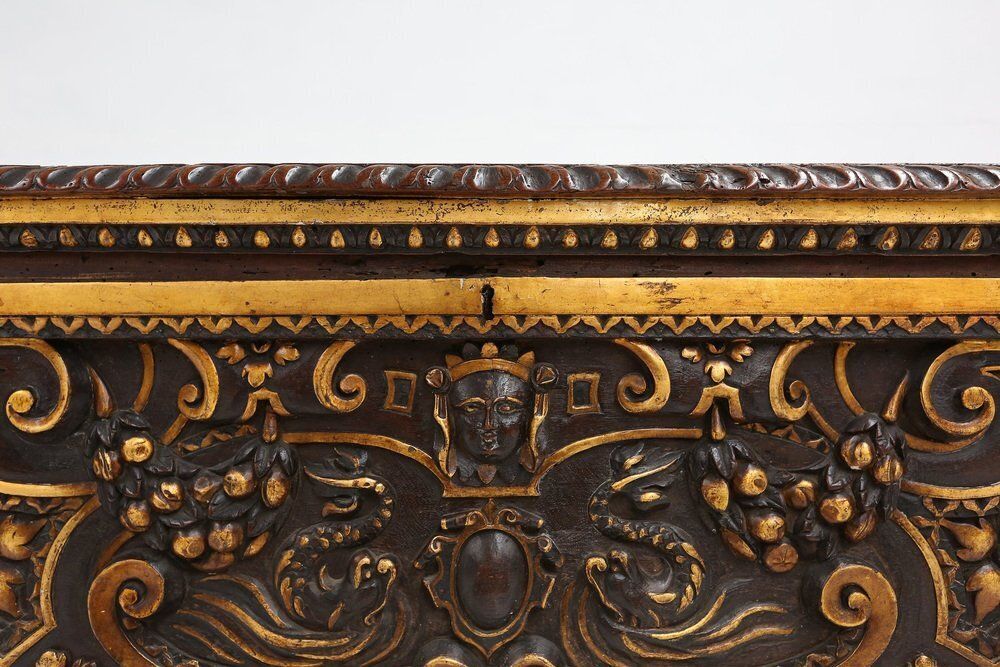 Venetian Carved And Polychroom Oak Chest photo vinterior