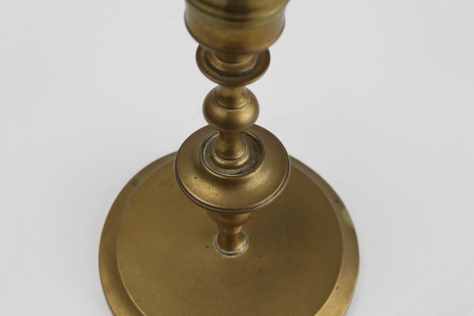 Antique Flemish Copper Disc Candlestick, 15th Century photo 1329.0