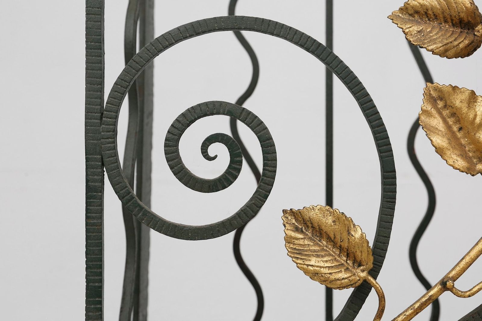 Art Deco Wrought Iron Umbrella Stand With Floral Decoration, France, 1930s photo buy