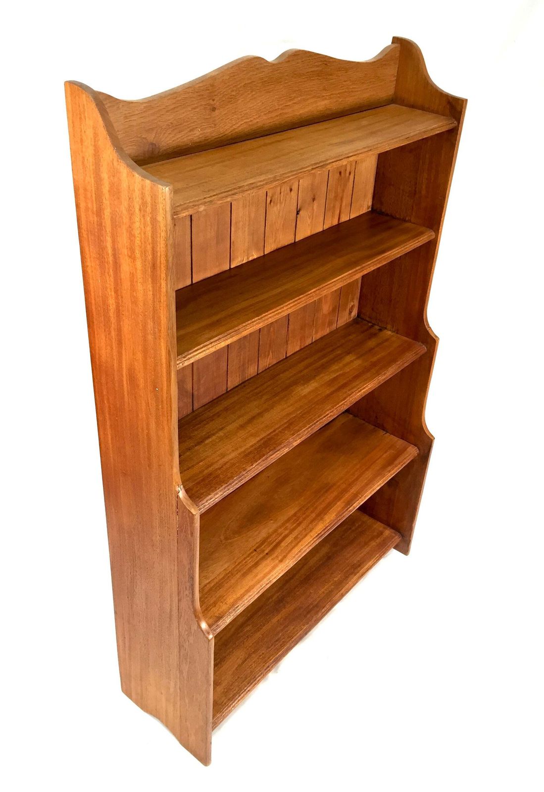 Antique Wooden Solid Pine Bookcase / Book Shelf Display Rack Freestanding C.1950 photo for sale