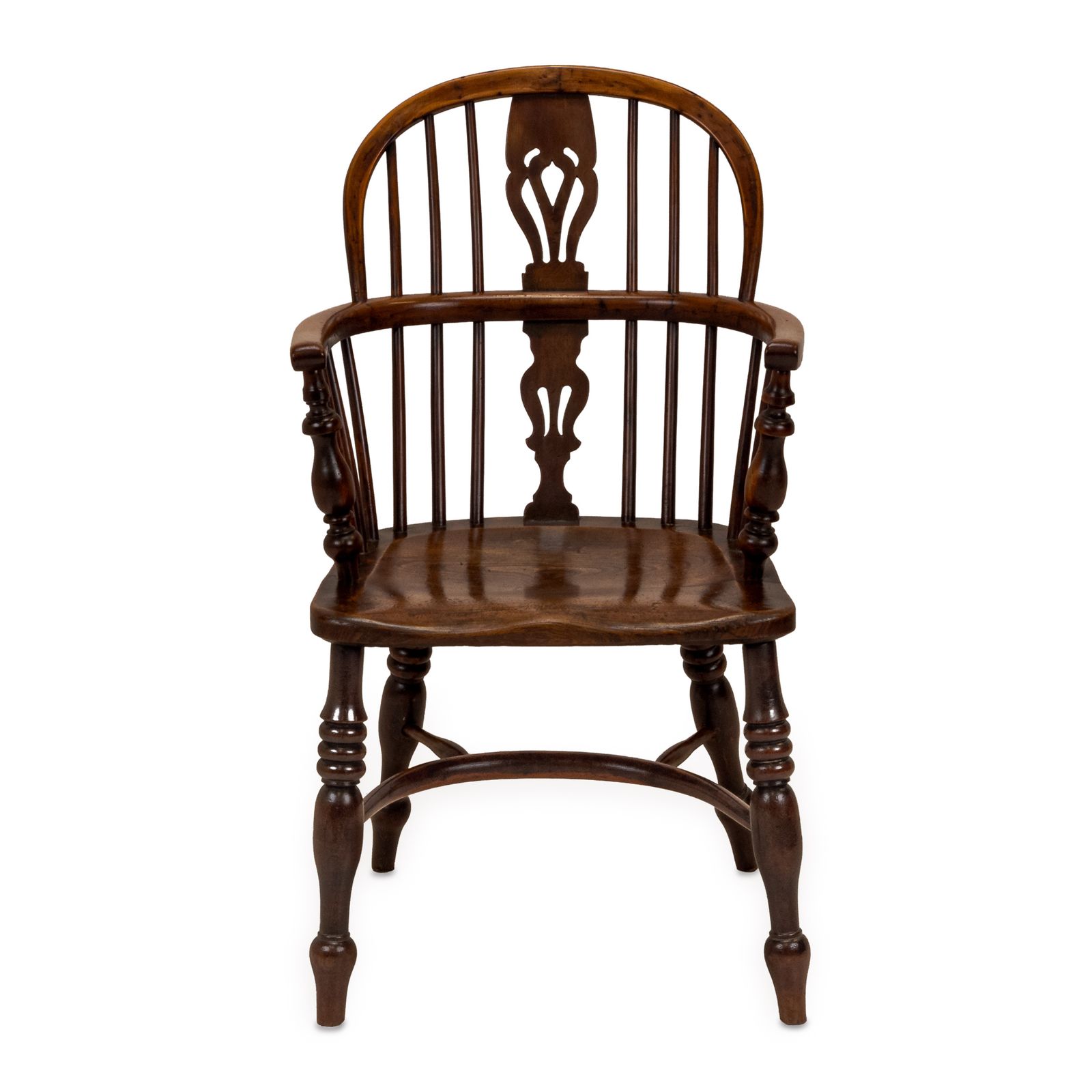 Matched Set Of Six Early 19th Century English Yew & Elm Windsor Armchairs With Crinoline Stretchers, C.1820–1840 photo 5250.0